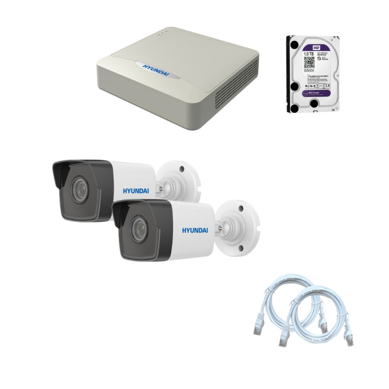 Kit de 2 caméras de surveillance extérieur haute définition filaire